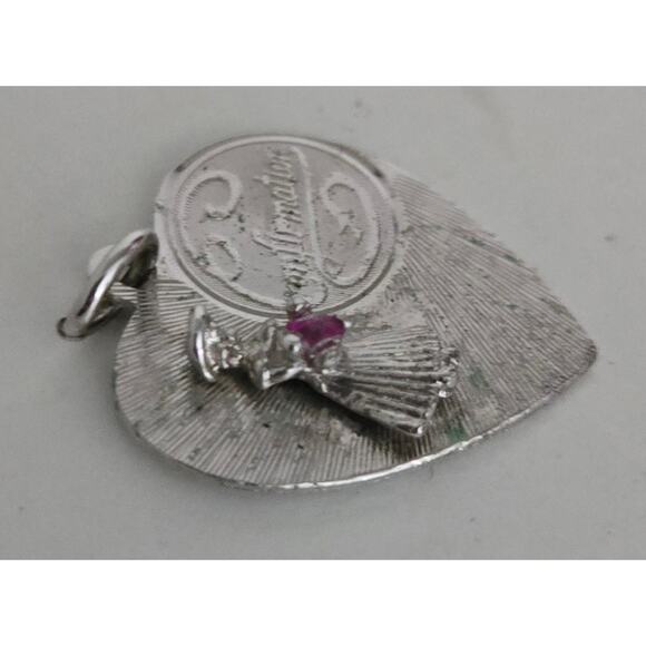 Sterling Confirmation Pendant with Pink Stone - Picture 4 of 9